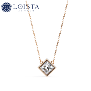 Pendentif solitaire en diamant de laboratoire 1 carat serti clos, or 18 carats, certifié IGI, pour femme - Product Image 1