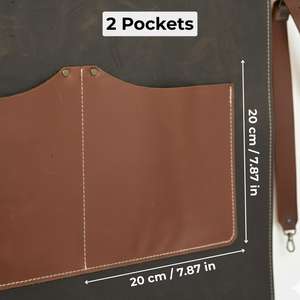 Tablier en cuir moderne avec surpiqûres contrastées, vêtement de travail de qualité professionnelle pour chefs et designers innovants LPN-0246 - Product Image 5