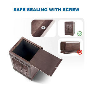 Modern El Yapımı Özelleştirilebilir Ahşap Oymalı Haçlı Kremasyon Kutuları Yetişkin Kediler Köpekler İçin Oymalı Haçlı Dayanıklı Anıt Tabutu - Product Image 4