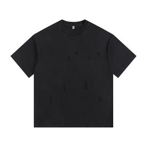 Cheap Price Distressed T-Shirt High Quality <b>Blank</b> Heavy <b>Weight</b> Cotton T Shirt Custom Oversized Men's Plus Size T-shirts - Product Image 2