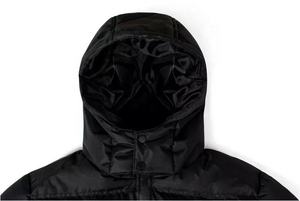 Veste matelassée noire personnalisée OEM pour homme, hiver, épaisse, à capuche, oversize, unisexe, décontractée, vierge, vente en gros, doudoune - Product Image 3