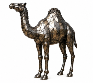 Sculpture de chameau en métal faite à la main de luxe, grande statue de chameau pour la maison, l'hôtel, le jardin, la décoration extérieure, art animalier - Product Image 1