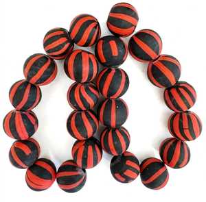Cuentas de Vidrio Millefiori Rayadas Hechas a Mano en África, Ghana, Nigeria, Kenia, Venta al por Mayor, Recicladas, Suministro de Joyería Suelta, Caja FIRDOS - Product Image 1