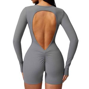 ชุดรอมเปอร์ผู้หญิงคุณภาพดีเยี่ยม ระบายอากาศได้ดี แห้งเร็ว คอกลม แขนยาว เหมาะสำหรับออกกำลังกาย บอดี้สูทออกกำลังกายสำหรับผู้หญิง - Product Image 6
