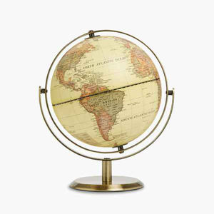 Globo Terráqueo Giratorio de Metal Chapado en Oro, Diseño Moderno para Decoración del Hogar, Oficina o Educación - Product Image 1