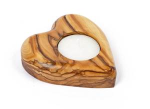 Handmade Customizable Heart Shape Wooden Tea Light <b>Holder</b> Rustic Wedding Home Decor - Product Image 5