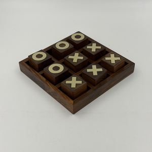 Handmade Wooden Tic Tac Toe Game | Indian Rosewood Noughts Crosses Board Game | Decorative Strategy Game Gift Set - Product Image 5