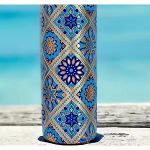 Botella de Cobre Puro con Base Dorada y Diseño de Estampado Azul Multicolor para Beber, Compre Directamente del Proveedor a Precio de Mayoreo - Product Image 3