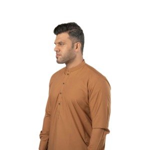 Salwar Kameez pour homme de qualité supérieure, couleur camel, prêt-à-porter, léger, décontracté, pour les fêtes, coupe classique, vêtements islamiques - Product Image 4