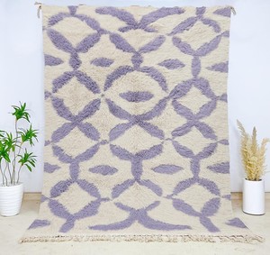Alfombra Beni Ourain Marroquí Auténtica Hecha a Mano, de Lana Anudada a Mano, Pelo Medio Grueso, Lavable, para Decoración del Hogar, Dropshipping - Product Image 4