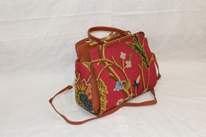 Bolso tote bordado floral con trabajo ari, bolso de hombro con asa marrón y cierre de cremallera para uso diario - Product Image 2
