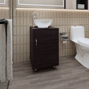 Mobile Bagno Integrato in Wengue con Lavabo e Rubinetto - Collezione Premium - Product Image 1