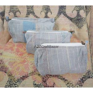 Tassel Pattern Hand Block Printed Cotton Kantha Fabric Durable Eco-Friendly Lightweight Vintage Zipper Closure Soft Handle Large - Product Image 4