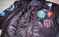 Blouson aviateur en cuir pour homme personnalisé, broderie sur le devant, style vintage, streetwear, formel, premium, imperméable