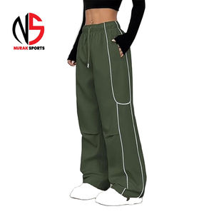 Pantalon de survêtement large en nylon pour homme Nurak, coupe décontractée, taille élastique, coupe-vent, color block, style streetwear, collection 2026 - Product Image 2