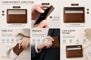 Custom Logo Vintage RFID Blocking Leather <b>Card</b> Holder <b>Slim</b> Credit <b>Card</b> <b>Wallet</b> for Men - Product Image 4