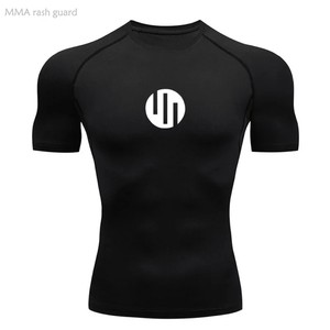 Men's T-shirt Fitness Compression Shirt Quick Dry Short Sleeve Gym Muscle Shirt Breathable White Black Sun protection Sportswear - Product Image 4