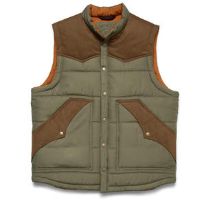 Gilet matelassé chaud d'hiver pour homme, col montant, poches zippées, imperméable, coupe-vent, motif uni, rembourrage épais - Product Image 1