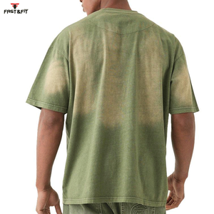 T-shirt Homme Personnalisé en Coton 100% Coupe Classique Délavé à l'Acide avec Logo, Tissu Satiné Lourd Décontracté Respirant et Unique – Vente en Gros - Product Image 2