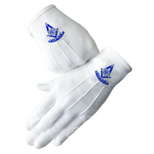 Guantes de Ceremonia de Algodón de Alta Calidad, Blancos, para Uso Rituual, Accesorios para Uniformes Fraternales - Product Image 1