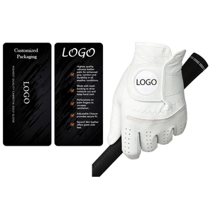 Vente flash - Gants de golf pour hommes de haute qualité, doux, respirants, imperméables, en cuir véritable blanc, logo personnalisé, nouveau design Cabretta - Product Image 4