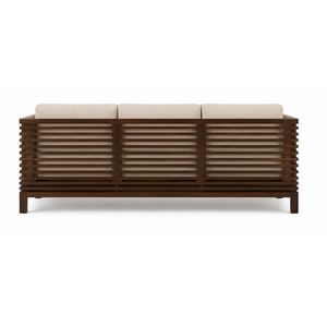 Sofá Moderno de 3 Plazas en Madera de Teca Sólida, Muebles de Lujo para Sala de Estar, Hotel, Apartamento, Villa, con Cojines Tapizados - Product Image 5