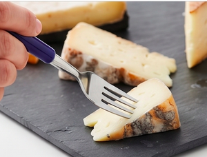 Ensemble de couverts en acier inoxydable avec manches en plastique violet, cuillère, couteau, fourchette, design moderne, passe au lave-vaisselle, couverts de camping - Product Image 3