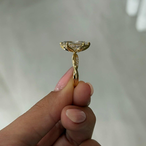 Anillo de diamante cultivado en laboratorio de 3.45 quilates con corte marquesa, anillo de boda chapado en oro de 14 quilates para ella - Product Image 2