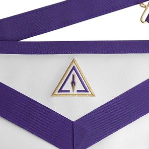 Royal Select Masters Council Apron White <b>Purple</b> Various Materials Masonic Regalia Ceremonial Lodge Freemason Apron - Product Image 6