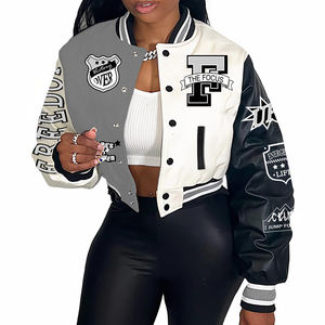 Chaqueta Varsity Más Vendida para Damas, Chaqueta de Béisbol con Bordado Personalizado, Chaqueta de Invierno Informal y Cómoda para Mujer, OEM - Product Image 4