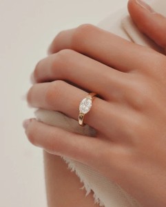 Oval Cut Moissanite <b>Solitaire</b> <b>Ring</b> 925 Sterling <b>Silver</b> Yellow Gold Plated Luxury Engagement <b>Ring</b> Promise Wedding Party - Product Image 2