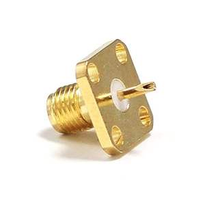 Conector SMA Hembra Cuadrado para Montaje en Panel, Receptáculo de Cuatro Orificios, Adaptador Coaxial RF, Terminal de Soldadura, Latón Chapado en Oro - Product Image 6