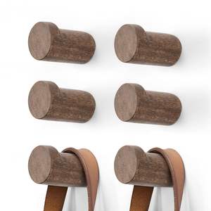 Crochets muraux en bois naturel modernes, perches décoratives en bois faites à la main pour l'organisation de la maison - Product Image 6