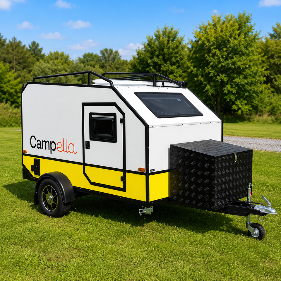 Electric Rv Mini Campella Mini Caravan 2 Person Yellow Aluminum Travel Trailer ...