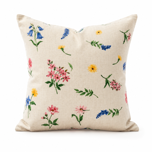 Printed Cotton Cushion Cover Square Throw Pillowcase Floral <b>Sofa</b> <b>Pillow</b> Cover for Bedroom Living Room Decor - Product Image 1