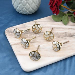 Boutons de tiroir et de meuble en nacre et résine, design premium, prix de gros direct usine - Product Image 2