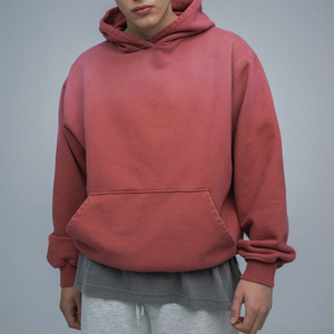 Sudaderas con capucha personalizadas para hombre, de tejido grueso y cómodo, con efecto descolorido por el sol, 100% algodón, forro polar, talla grande. - Product Image 1