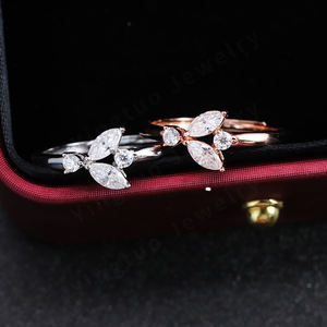 ZAWO HOUSE Moissanite Engagement <b>Ring</b> 14k Gold Plated <b>925</b> Sterling <b>Silver</b> Wedding <b>Ring</b> Unisex - Product Image 2