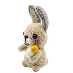 Décoration murale en laine certifiée 100% écologique, lapin tricoté à la main, motif carotte, animal de dessin animé, pour intérieur, Noël - Product Image 3