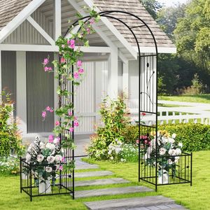 Pergola/Gazebo da Giardino 2-in-1 con 2 Fioriere Laterali e 8 Picchetti da Terra - Product Image 3