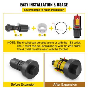 Espansore Idraulico per Tubi di Scarico 1 5/8'' - 4 1/4'' Strumento Riparazione Auto 10 T Pompe a Pedale 4 Matrici 2 Valigie Porta Attrezzi Rame Alluminio - Product Image 5