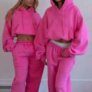 Conjuntos Deportivos de 2 Piezas para Mujer, Pantalones Largos con Cierre y Diseño de Logotipo Personalizado para Gimnasio, Estilo Jogger, Lavado Ácido, Otoño-Invierno - Product Image 5