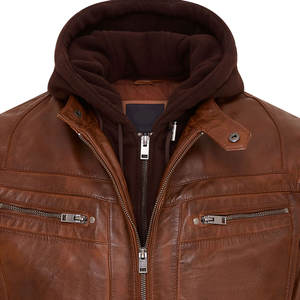 Chaqueta de Cuero con Capucha para Hombre, Chaqueta de Cuero Personalizada con Forro de Felpa Extraíble para Mujer, Proveedor Mayorista - Product Image 6