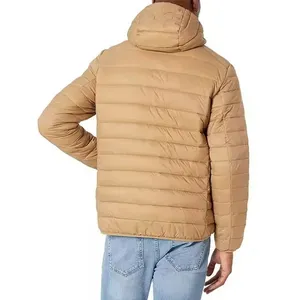 Chaqueta Acolchada con Capucha para Hombre, Color Sólido, Cierre de Cremallera, Estilo Casual, Resistente al Viento, Relleno de Poliéster, para Otoño - Product Image 5