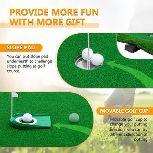Tapete de Golf de Césped Artificial de Alta Calidad de 10x5 pies con 3 Hoyos, 3 Banderas y 3 Copas para Entrenamiento en Interiores y Exteriores - Product Image 6