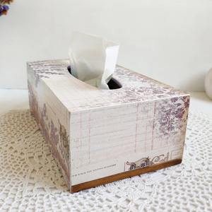 Boîte à mouchoirs en bois imprimée style Shabby Chic, boîte à mouchoirs en bois imprimée style Ferme pour décoration vieillie, support de boîte à mouchoirs en gros - Product Image 5
