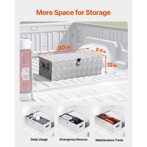Cassetta Portautensili in Alluminio Resistente per Camion con Maniglia Laterale a Strisce, Serratura e Chiavi, Organizer per Stoccaggio - Product Image 2