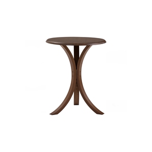Contemporary End <b>Table</b> Round Cocoa Veneer Top Bentwood Leg Frame <b>Coffee</b> <b>Table</b> for Cafe Restaurant Hotel and Living Room - Product Image 2
