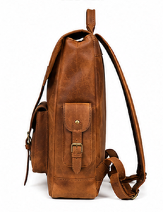 Gravs BP-12L Vintage Leather Luxury Roll Top <b>Backpack</b> <b>Large</b> Capacity Travel Laptop Bag for Men <b>Women</b> Portable Office Use - Product Image 5