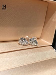 Pear Cut Lab Grown Diamond Halo <b>Stud</b> <b>Earrings</b> 14K White Gold Teardrop Cluster <b>Earring</b> For Women - Product Image 3